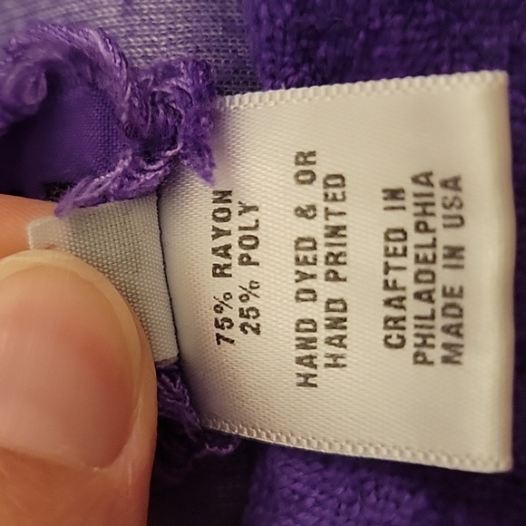 Heyne Bogut | Purple Velvet Short Sleeve Top Gray Design Art To Wear - Size M - Picture 9 of 11